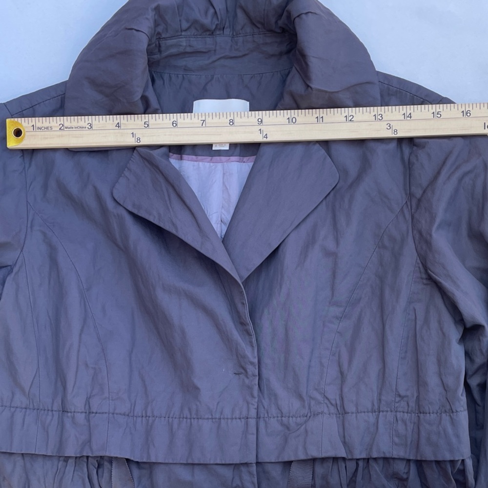Ann Taylor LOFT‎ Trench Coat size 4, slate grey, cinched waist tie - Picture 11 of 14